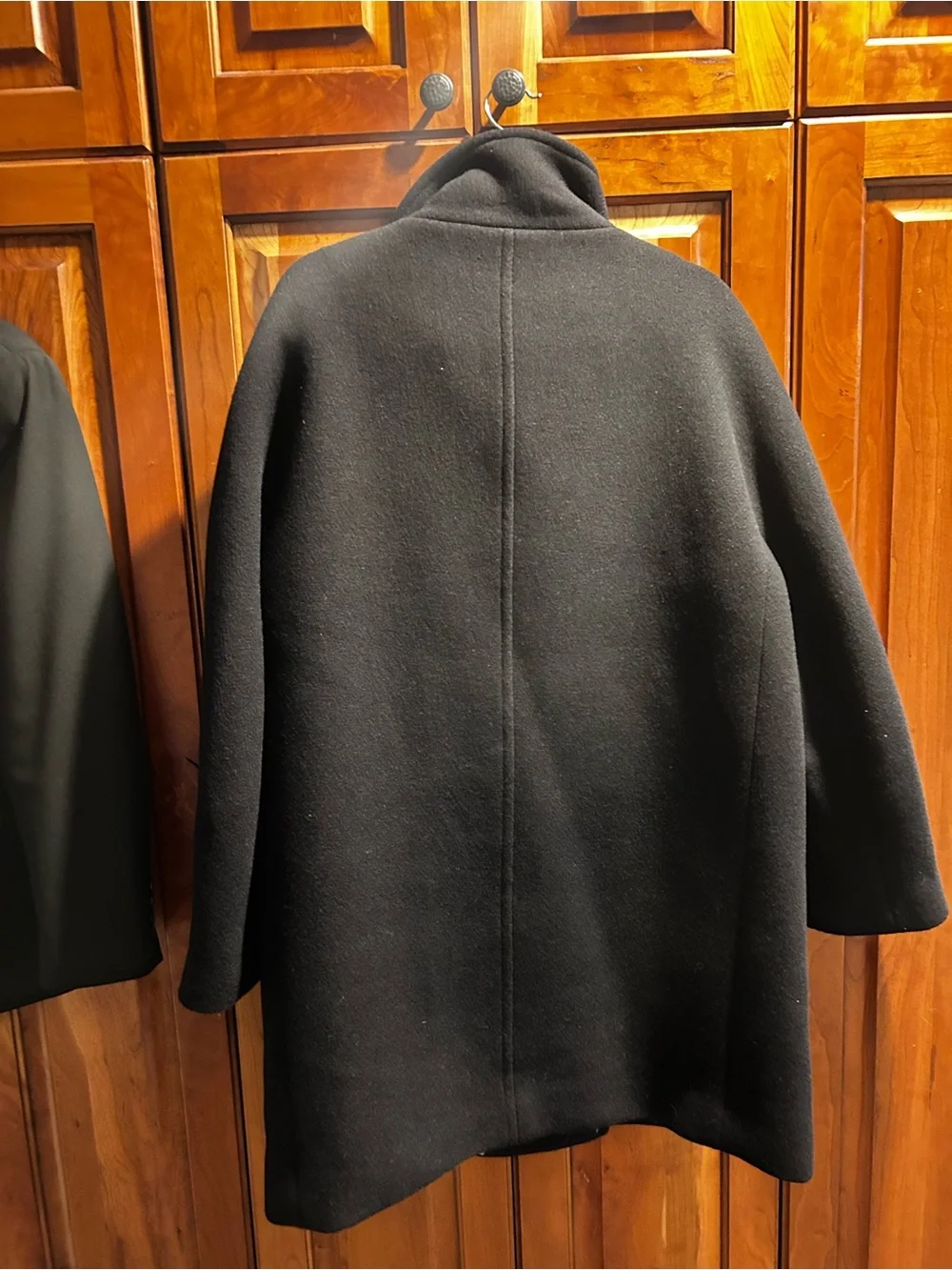 J. Crew Black Wool Pea Coat with Stand Collar